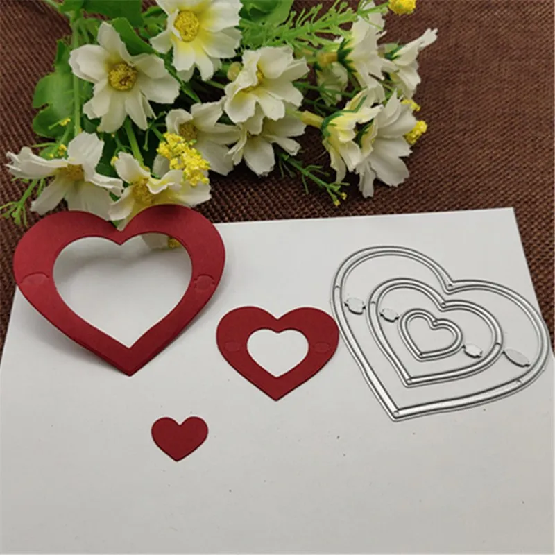 Металлические режущие штампы в форме сердца трафареты для DIY скрапбукинга