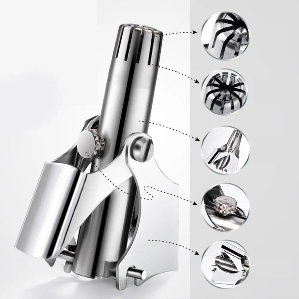 Manual Nose Trimmer Rotary Shear Stainless Steel Washable Ear Hair Razor Shaver Tool for Home Use | Красота и здоровье