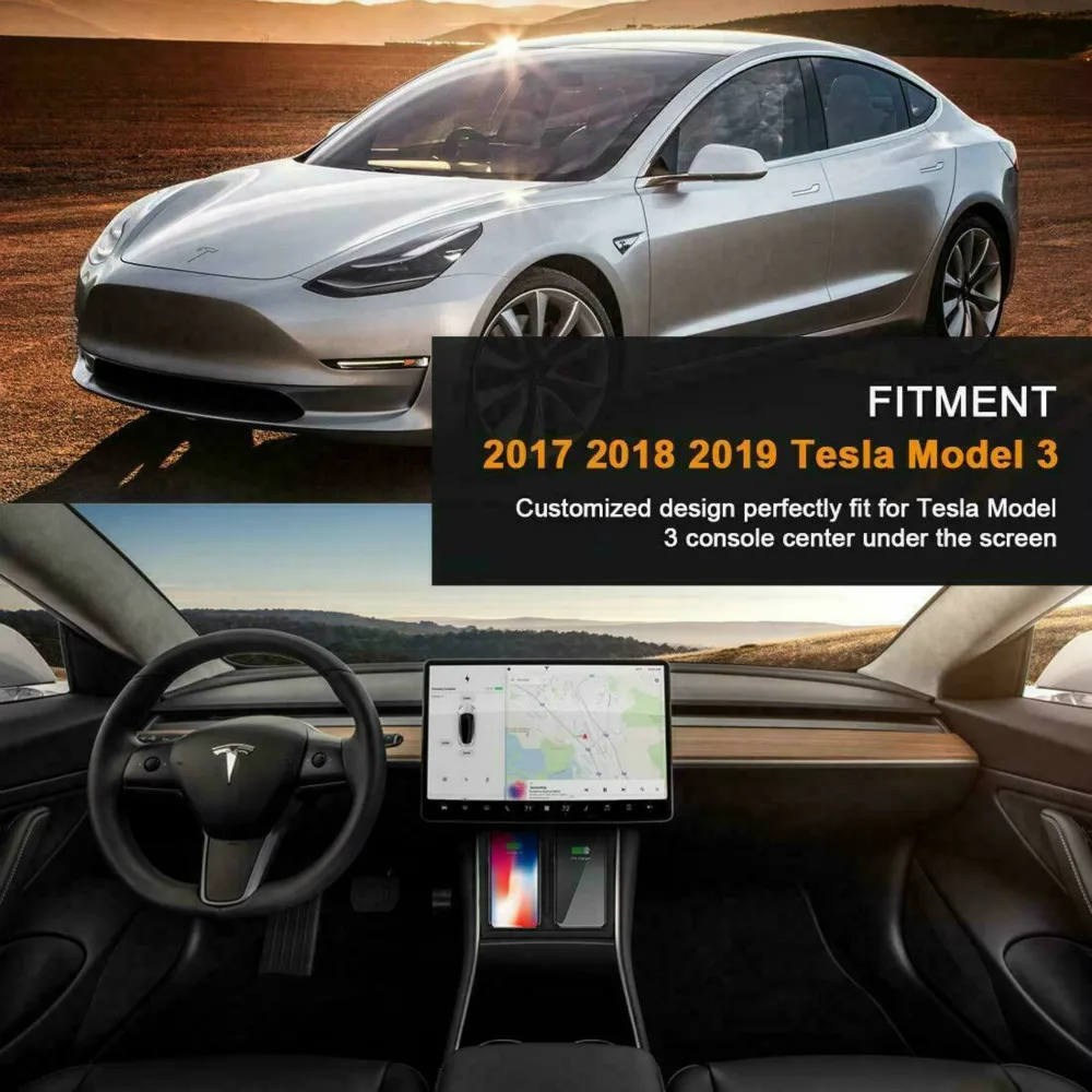 Беспроводное автомобильное зарядное устройство Tesla Model 3 usb-порт улучшенный