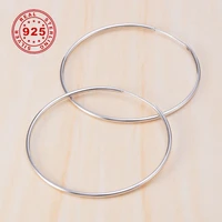 hoop earrings silver 925 sterling for women big round circle smooth huggie earring simple punk loop ear jewelry gift 25mm 70mm