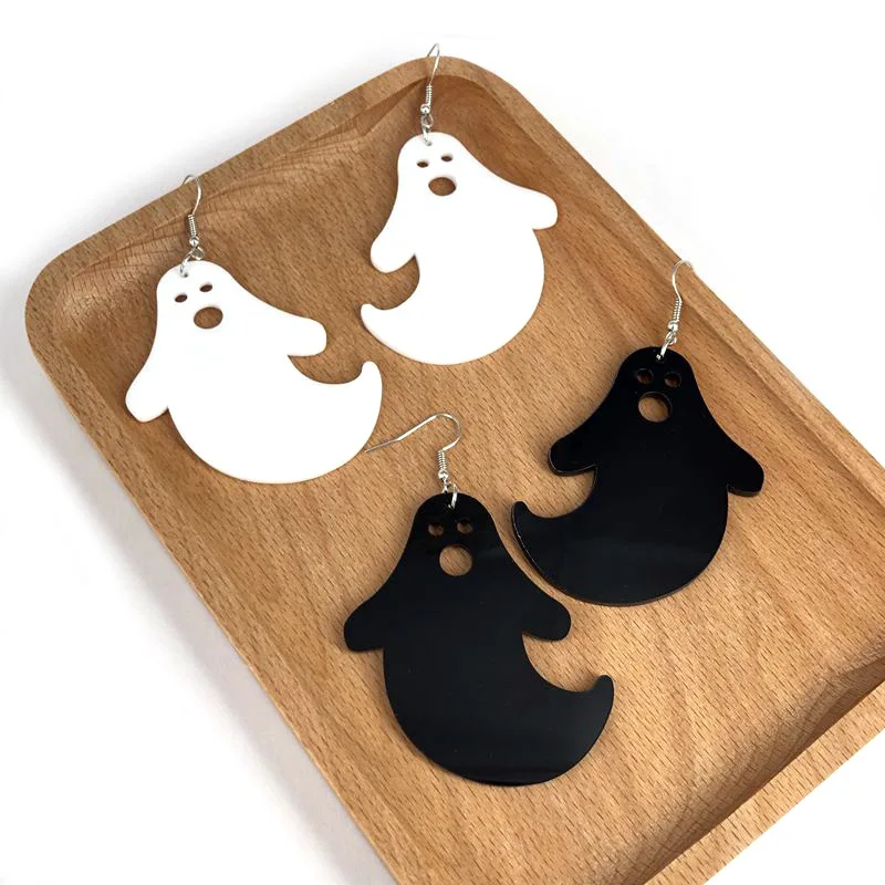 Модные белые и черные серьги капли с призраками простой новый дизайн модные