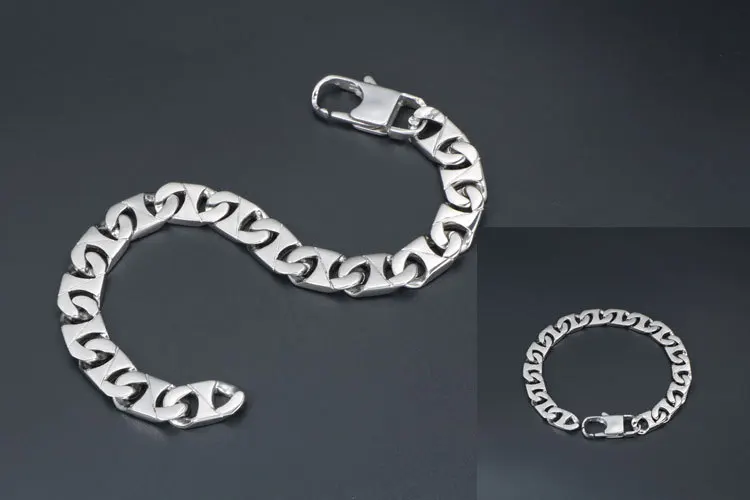 Снаряженная звеньевая цепочка браслет Мужская сталь тяжелые металлические