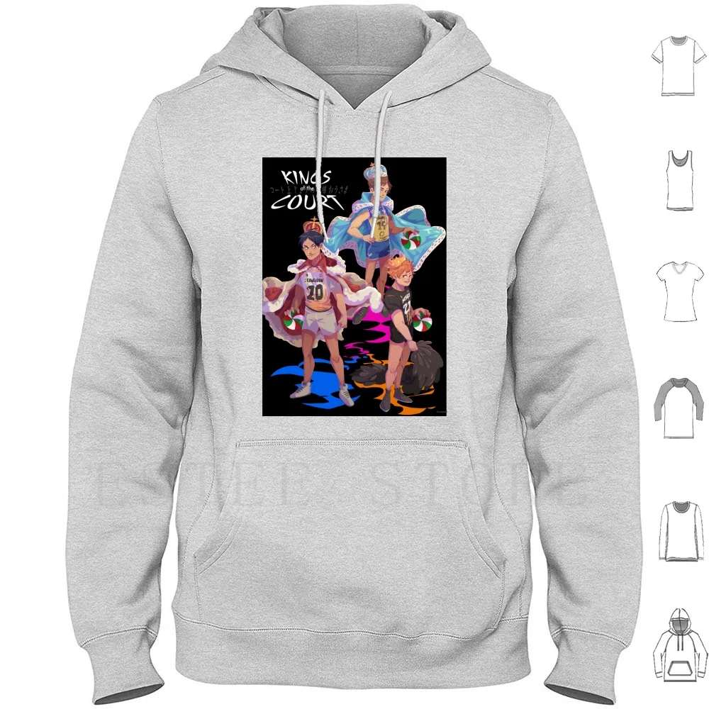 

King Of The Court Hoodies Long Sleeve Haikyuu Oikawa Tooru Hinata Shouyo Kageyama Tobio Kageyama Oikawa Hinata