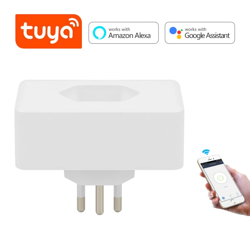 

Tuya Wifi Smart Socket Brazil Plug 10/16A Tuya/Smart Life APP Remote Control Timing Voice Control Works With Alexa Google Home