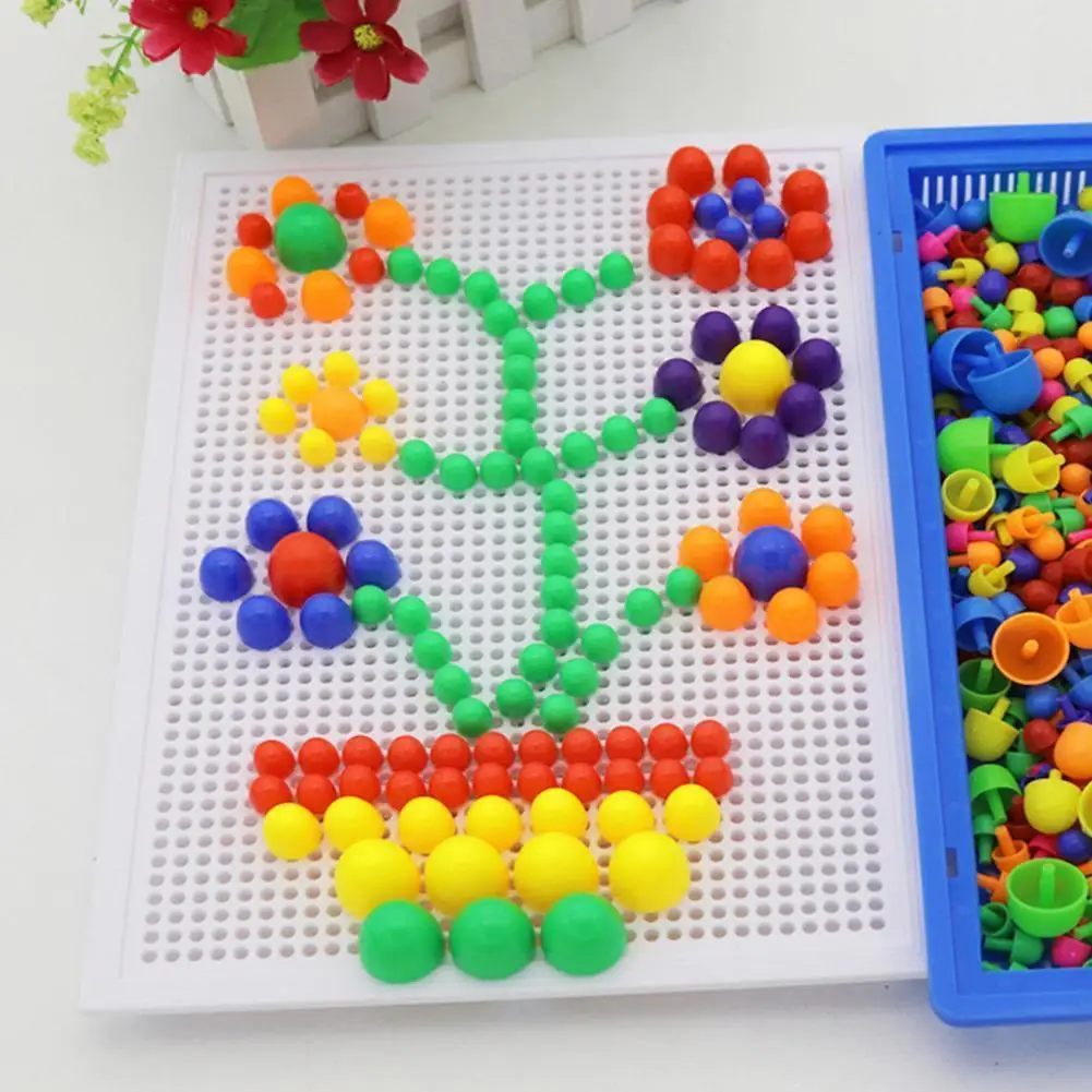 

Creative 296 Mushroom Nail Toys Fighting Board Combination Nail Clever Children Puzzle For 3-7 Old Years Kindergarten K0U0