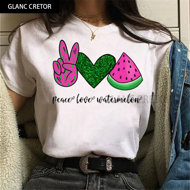 

Harajuku Ulzzang Tops Tee Cartoon Cute Female Graphic T-shirts Fashion Women T Shirt Peace Love Vegan Print Tshirt