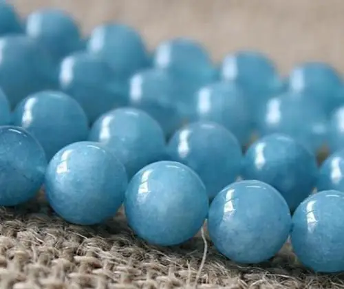 

Natural Aquamarine Beads Stone Fashion Top Grade 6 8 10mm Blue Loose Round Aeroides Smooth Kunzite Noble Gem For Jewelry Making