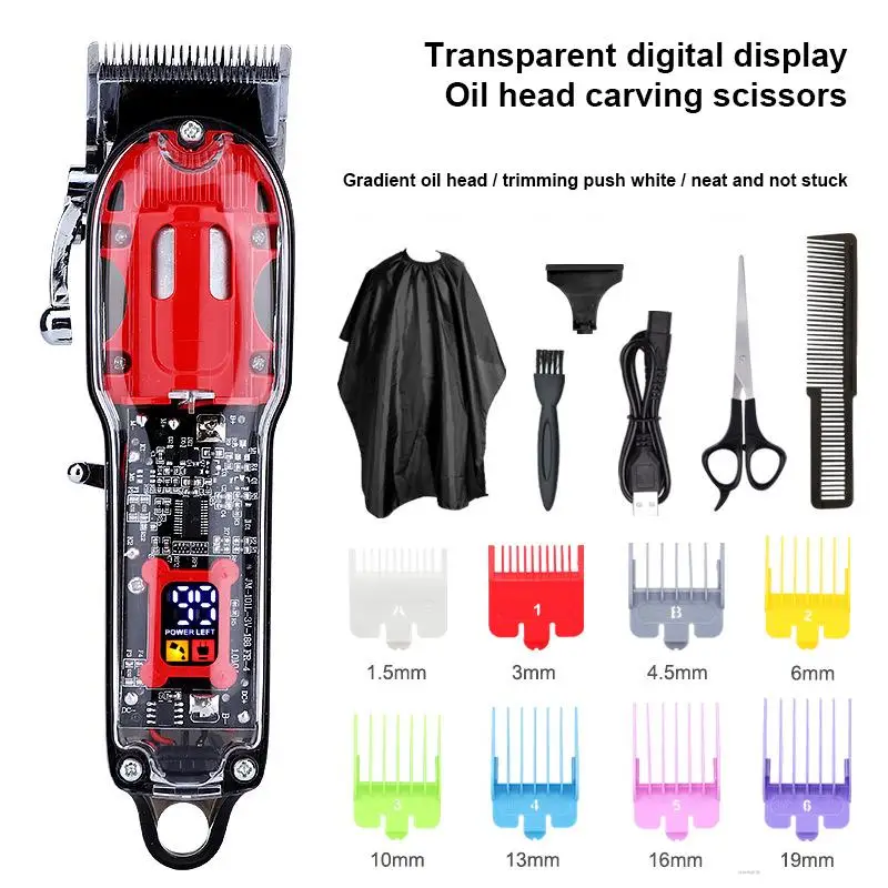 

Hair Clipper Professional Trimmer For Men Rechargeable Hair Cutting Machine Household Electric Cordless Haircut (In Stock)