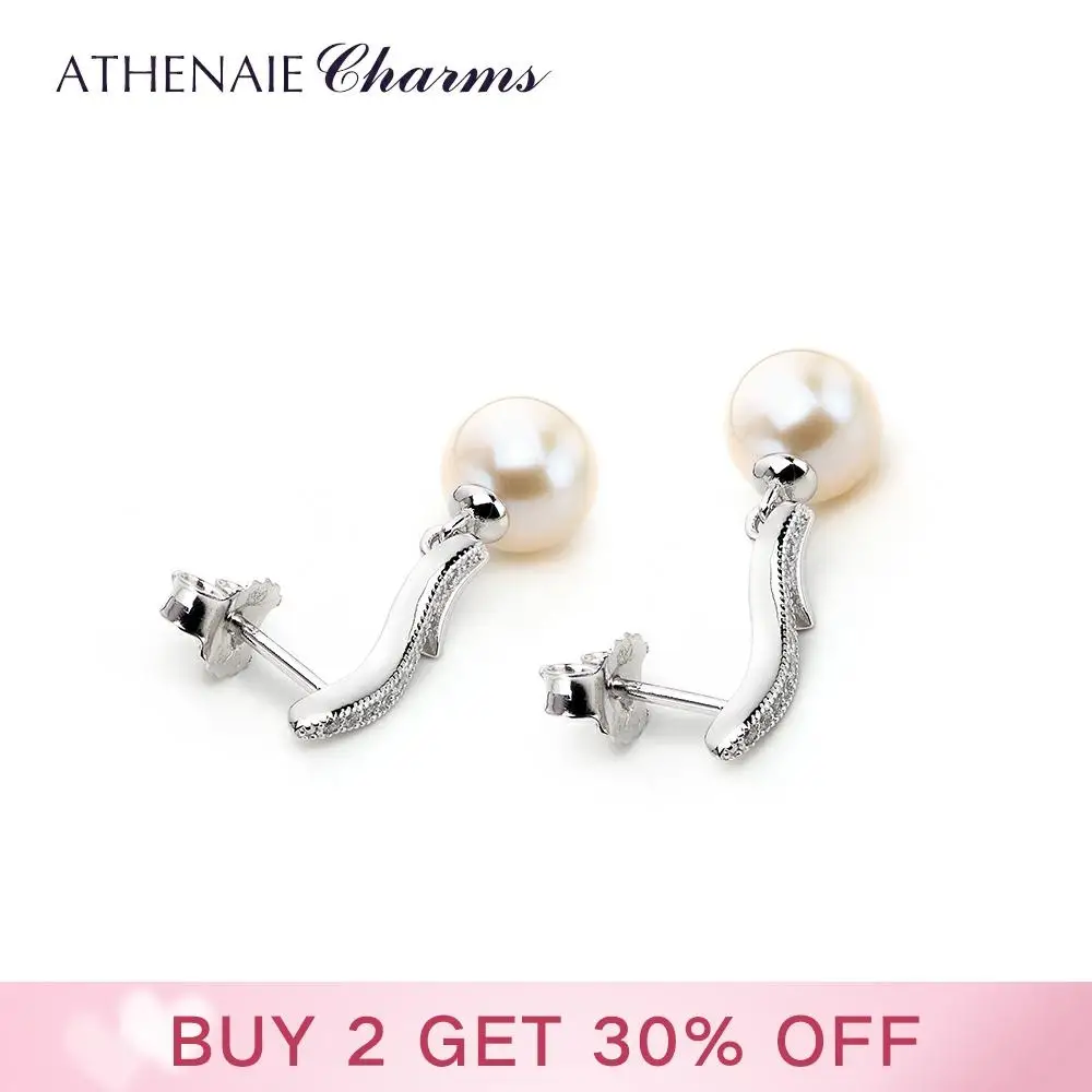 Женские серьги капельки ATHENAIE из 100% стерлингового серебра 925 пробы с жемчугом и