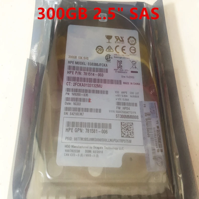 

Original New HDD For HP G8 G9 G10 300GB 2.5" SAS 12 Gb/S 64MB 10000RPM For Internal HDD For Server HDD For 785410-001 785067-B21