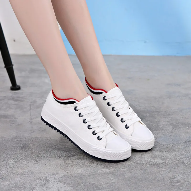 

Кеды женские с вулканизированной подошвой, классические кроссовки, повседневная красная обувь для тренировок, плоская подошва, на шнуровке...