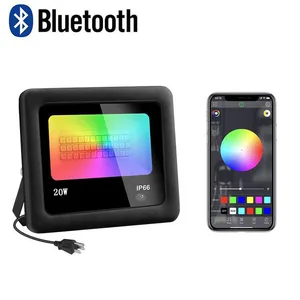 Уличный светодиодный прожексветильник 20 Вт Bluetooth Smart LED, RGB, управление через приложение, светодиодный прожексветильник s для сада вечерние, пейзажа, сценического освещения