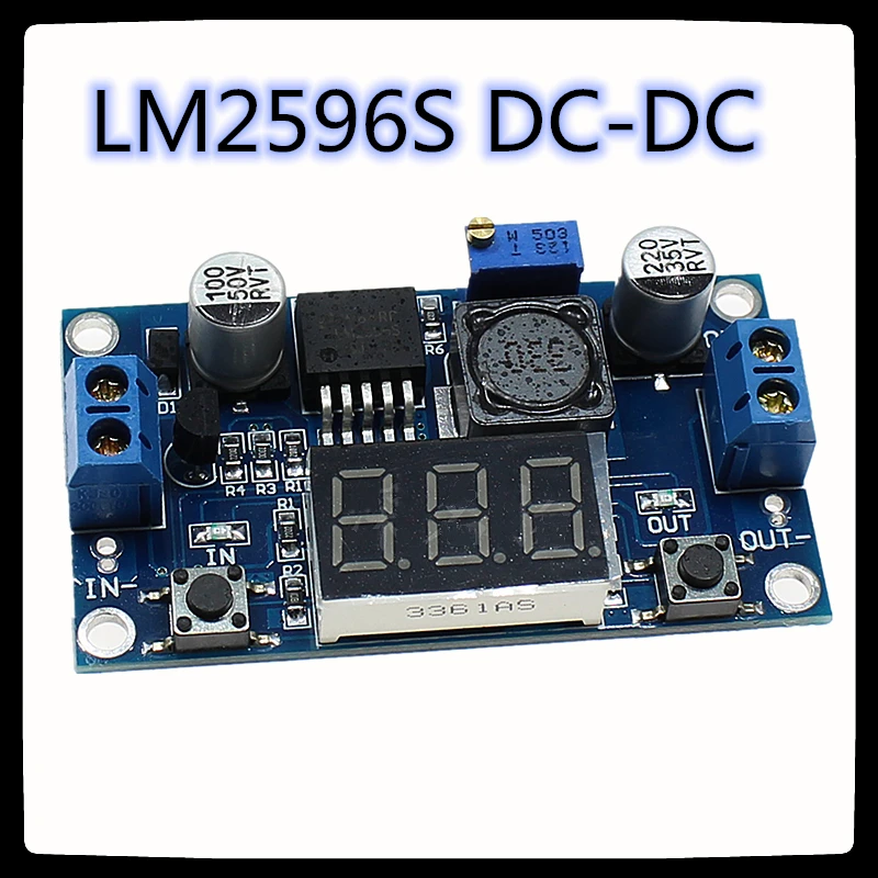 Регулируемый понижающий модуль LM2596S DC-DC с цифровым дисплеем вольтметр