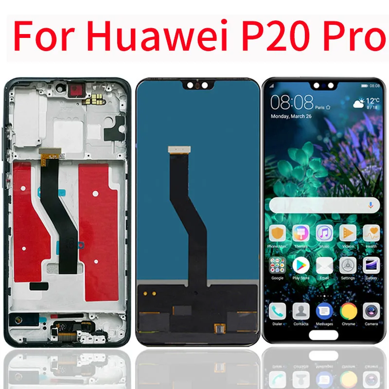 

Экран 6,1 дюйма для Huawei P20 Pro, ЖК-дисплей, сенсорный экран для Huawei P20 Pro, сменный ЖК-дисплей с рамкой и сканером отпечатков пальцев