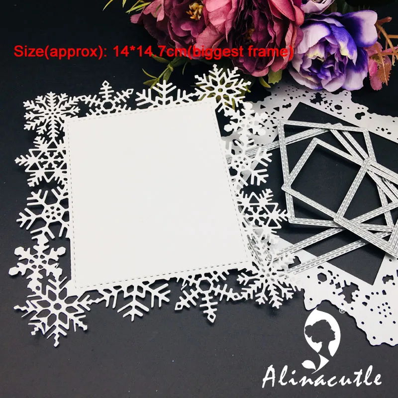 Металлическая высечка прямоугольные снежинки скрапбукинг бумажные изделия