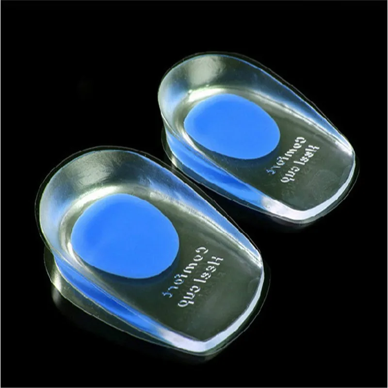 1pair Soft Silicone Gel Insoles for heel spurs pain Foot cushion Foot Massager Care Half Heel Insole Pad Height Increase eykosi round shaped foot heel anti abrasion silica gel massage insole cushion