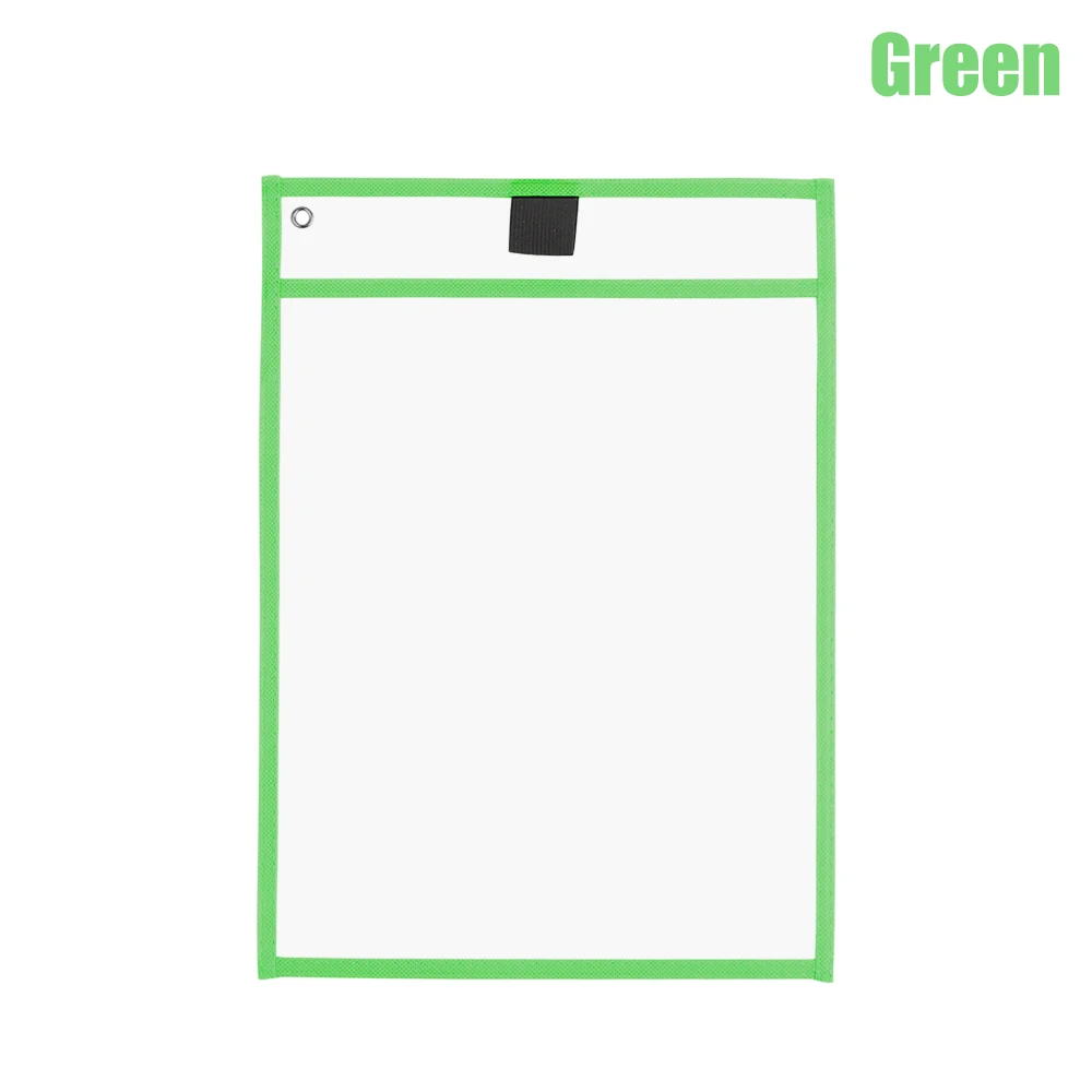 3PCS GREEN 3 шт многоразовые сухие стираемые карманы прозрачные доски для рисования для записей и протирания сухая кисть сумка карман для файлов для обучения детей пастели - Цвет: 3PCS GREEN