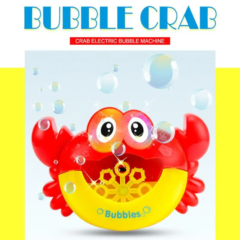 

Children's Cute Electric Crab Bubble Machine With Light And Music Toys Baby Bath Supplies Bath Classic Toys bubbles xmas gifts