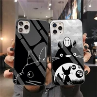 studio ghibli totoroes phone case tempered glass for iphone 12 mini 11 pro xr xs max 8 x 7 6s 6 plus se 2020 cover