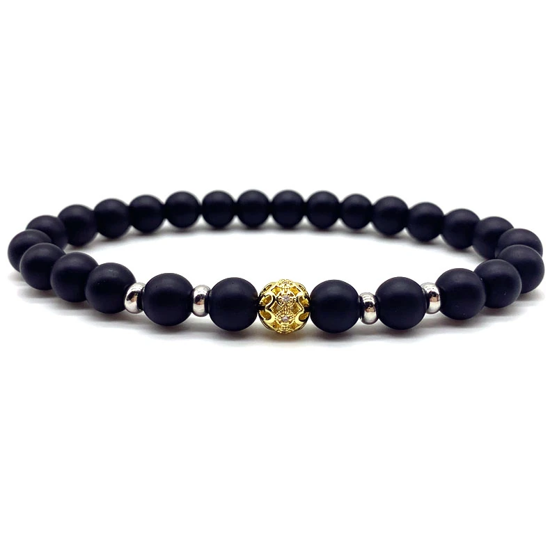 2020 роскошный браслет с шармом короной для мужчин винтажный матовый и бусина из