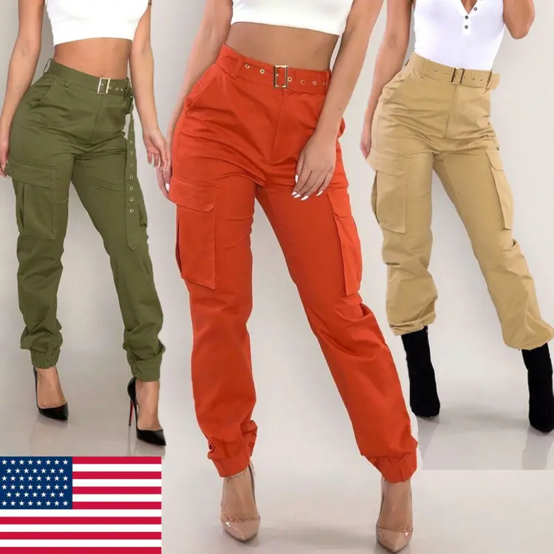 Женские брюки-карго в стиле милитари однотонные армейские брюки новинка 2019 |