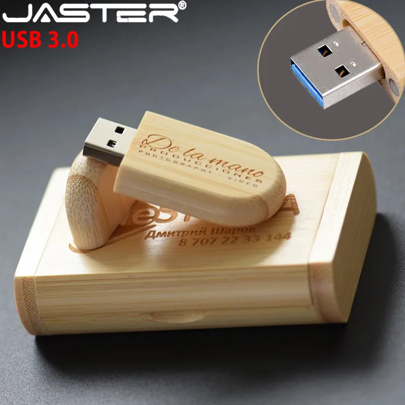 JASTER USB 3,0 высокоскоростной Логотип Деревянный+ коробка персональный логотип клиент pendrive 8 ГБ 16 ГБ 32 ГБ 64 Гб usb флеш-накопитель U диск