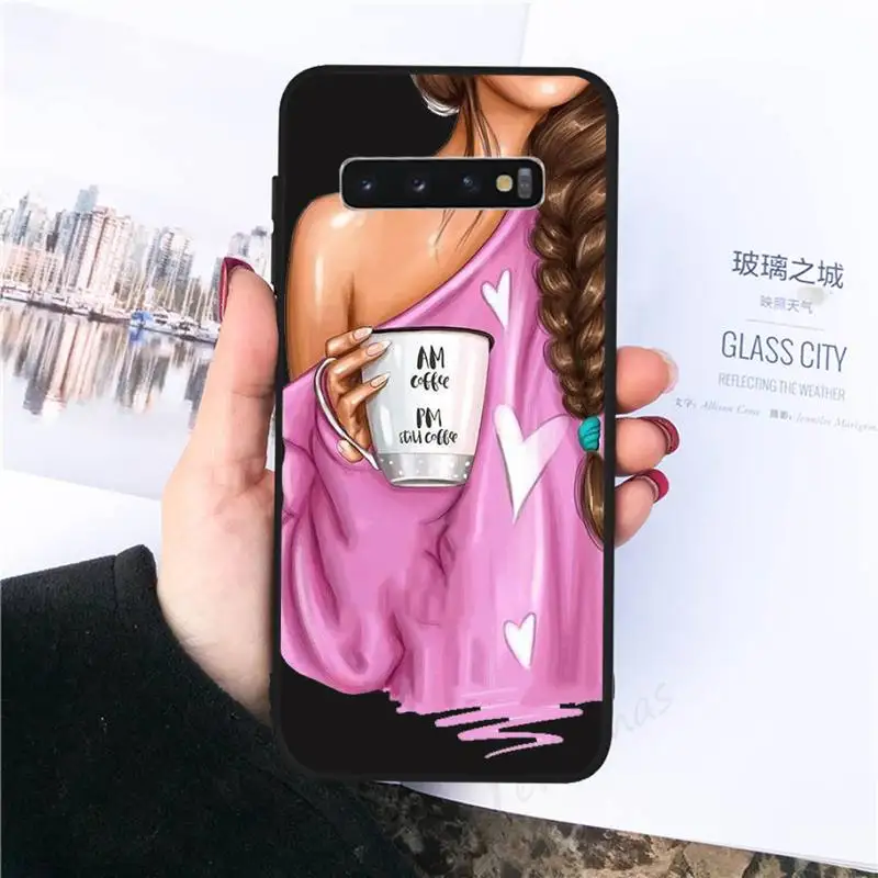 

Fashion High heels Girl Flower Phone Case For Samsung galaxy S 7 8 9 10 20 edge A 6 10 20 30 50 51 70 note 10 plus