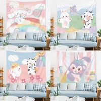 cartoon style hanging tapestry home decor children room cute animal pattern tapestry wall hanging decor wall balcony tapestries