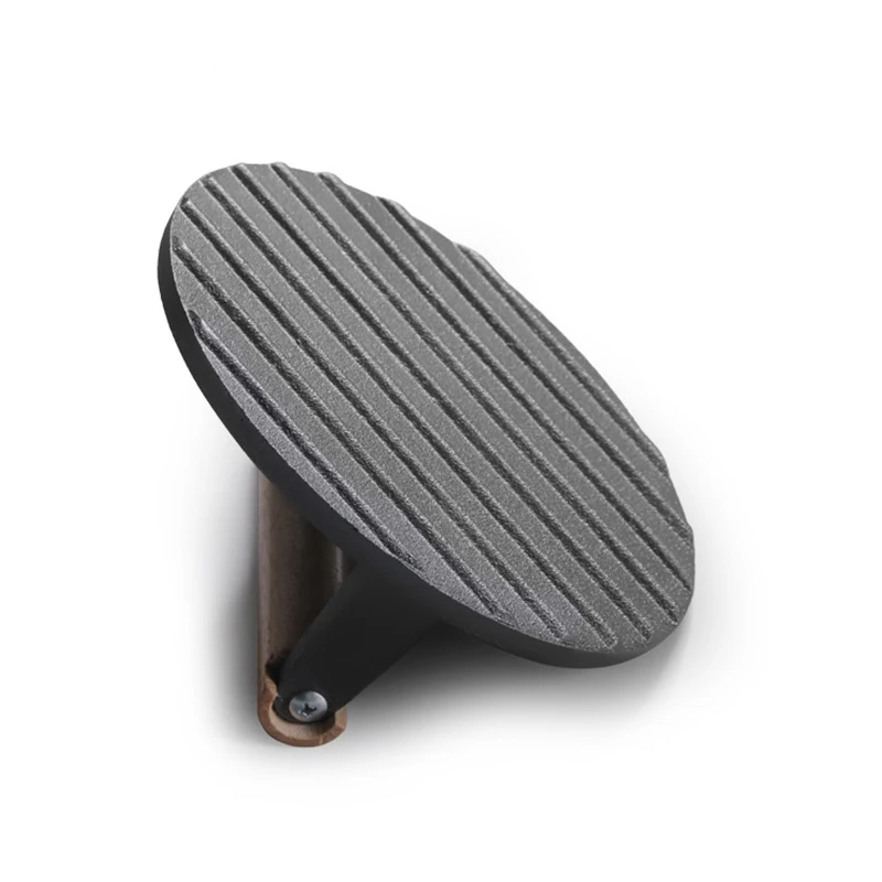 

Fried Round Meat Press Plate Durable With Handle Cast Iron Burger Barbecue Steak Cooking Kitchen Stripe Bottom Tool Practical