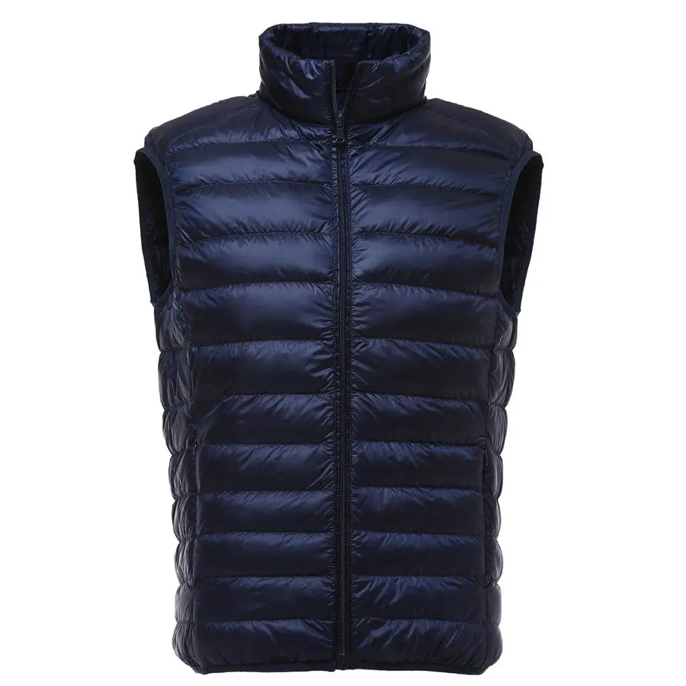 Мужская куртка без рукавов зимний Сверхлегкий жилет на белом утином пуху тонкий