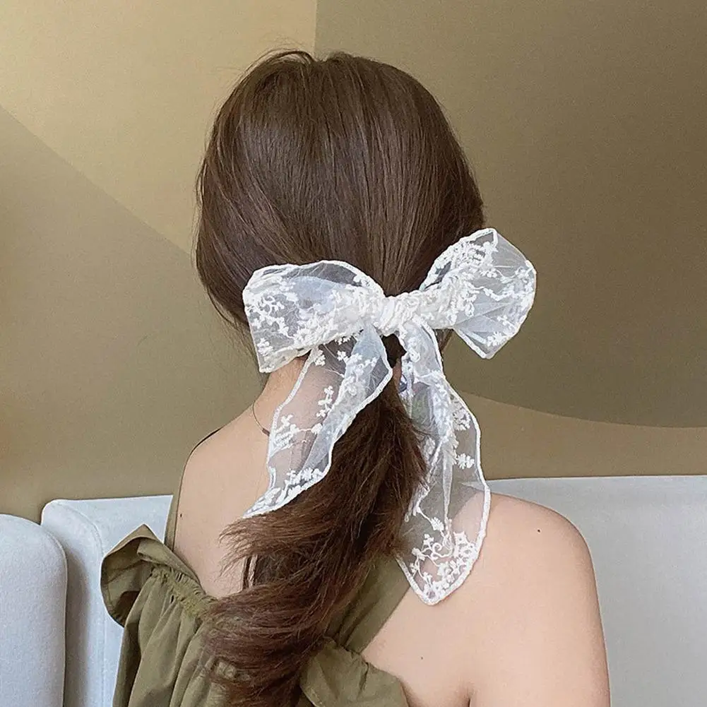 

1Pcs Korean Hair Rope Ins Style Lace Bow Hairpin Mesh Yarn Hair Accessories