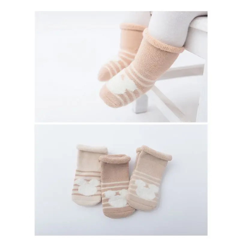 Детские носки 3 цветов осень/зима повседневные милые Мультяшные рождественские