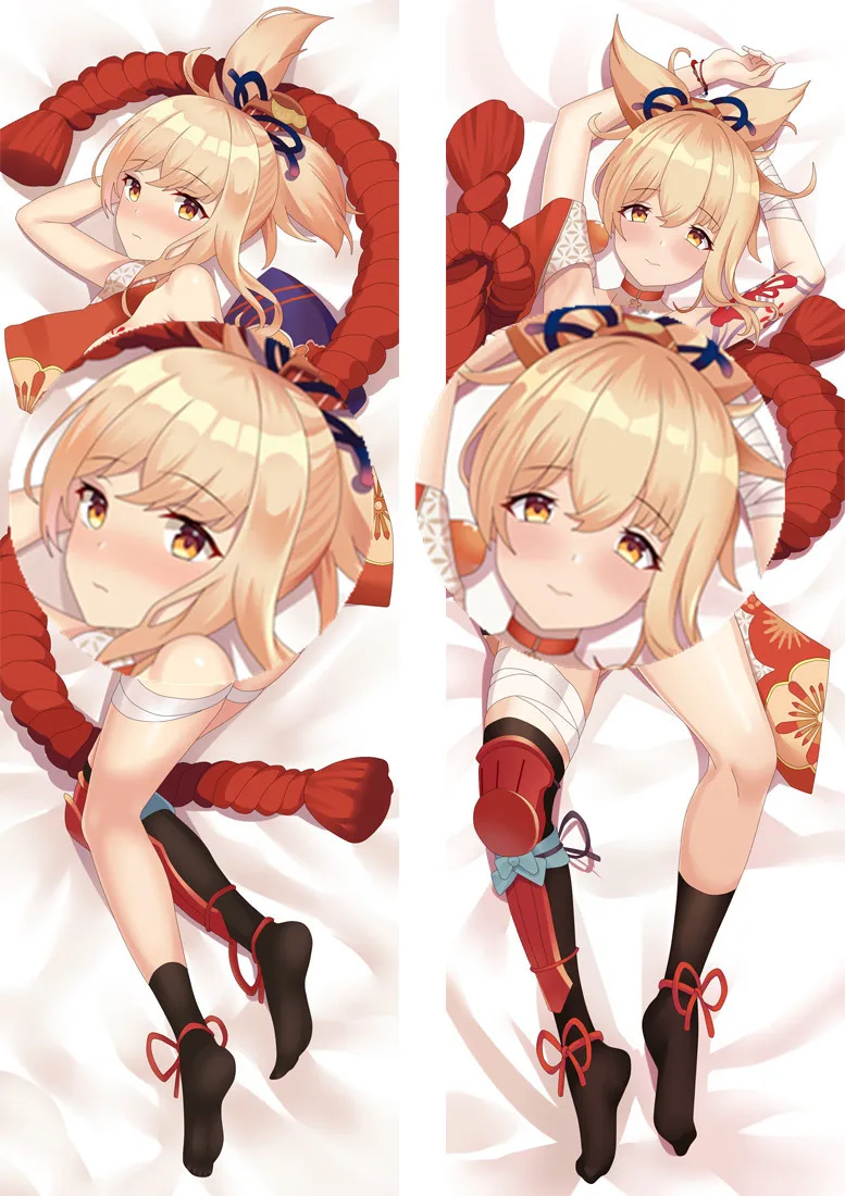

Game Genshin Impact Yoimiya Pillow Case Cosplay Dakimakura Cartoon Kawaii Adult Unisex Costume Accessories