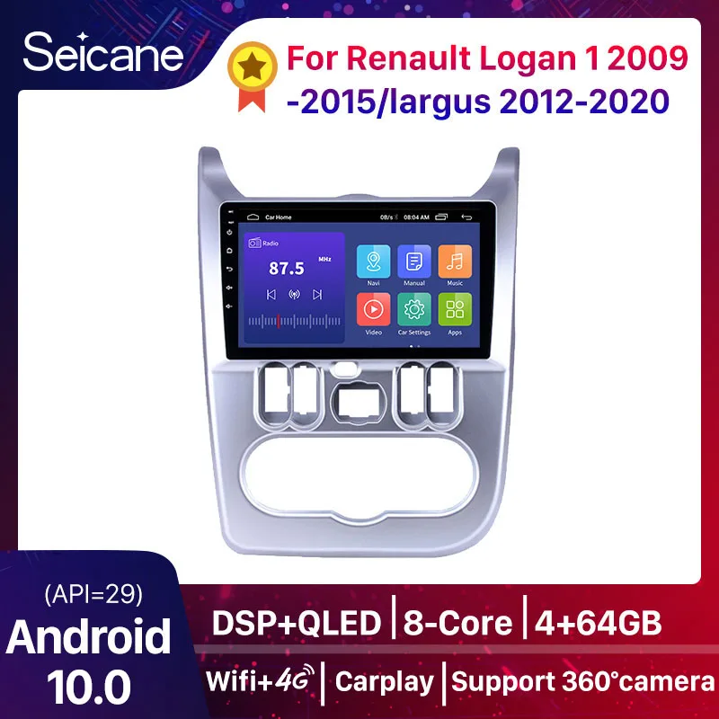 Seicane Android 10 0 DSP автомобильный радиоприемник плеер GPS стерео для Renault Logan 1 Sandero Lada Lergus