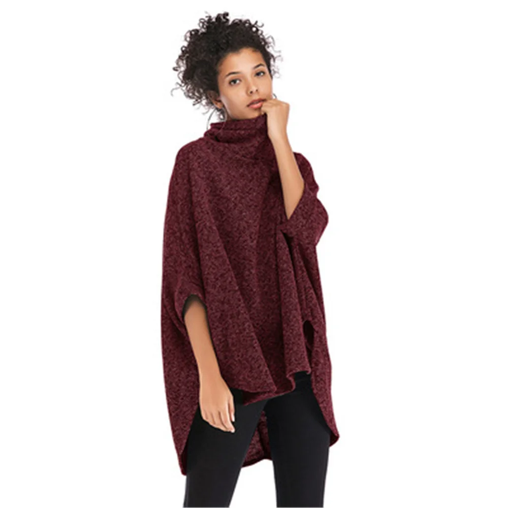 

Autumn Winter Turtleneck Sweater Women 2021Pullover Casual Loose Sweaters Solid Irregular Tops Fashion Clothing Y106
