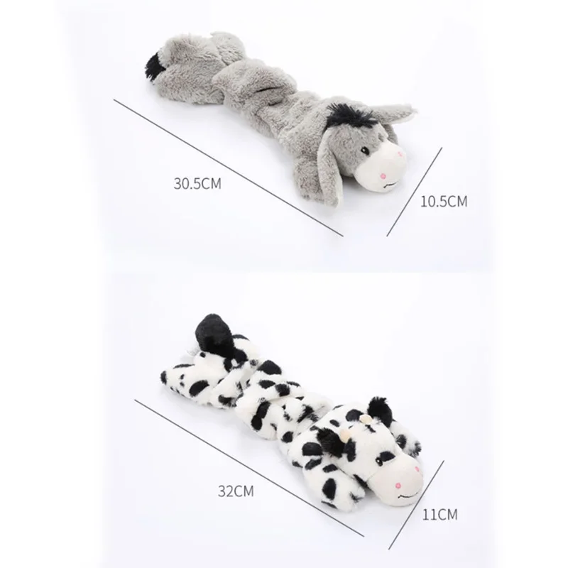 

Dog Interactive Playing Molar Sound Chew Bite Toy Durability Animal Plush Doll Pet Toys For Puppy Dog Pet Chew Molar Supplies