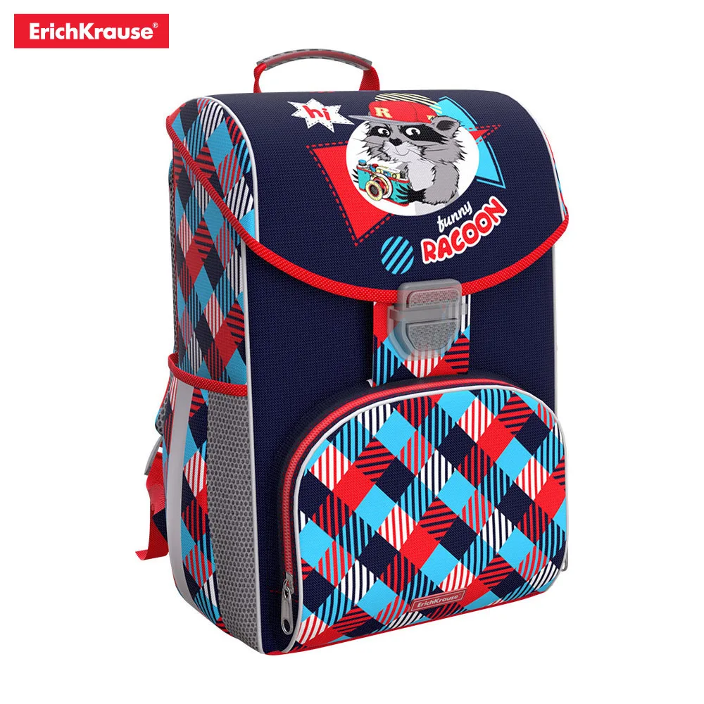 Ученический ранец ErichKrause ErgoLine 15L для мальчиков Racoon Geometry Hockey Native Space Bear Super Hero Track