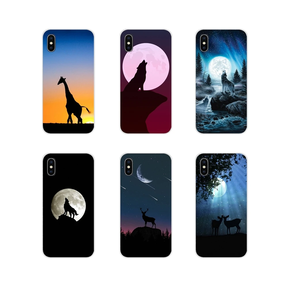Для Apple iPhone X XR XS 11Pro MAX 4S 5S 5C SE 6S 7 8 Plus ipod 5 6 Жираф Луна волк аксессуары для телефона