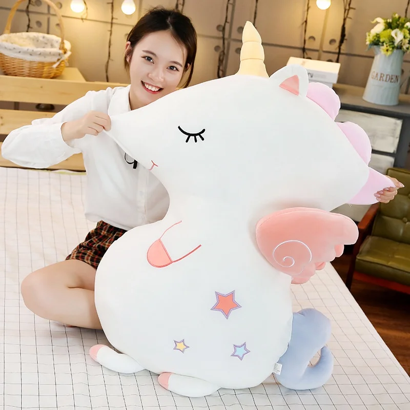 

Large Soft Unicorn Animal Plush Toy Cartoon Horse Stuffed Toy Girl Gift Children's Toy Sofa Pillow Cushion Baby Accompany Toy