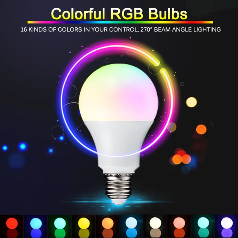 E27 RGB светодиодный светильник 16 цветов Изменение 110V 220V 3W 5W 7W цветной яркий Ampoule