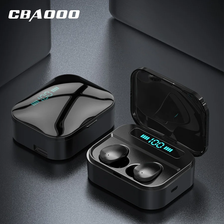 CBAOOO TWS 5,0 Bluetooth гарнитура 5D стерео беспроводные наушники мини спортивные наушники водонепроницаемые громкой связи с Мощный светодиодный дисплей