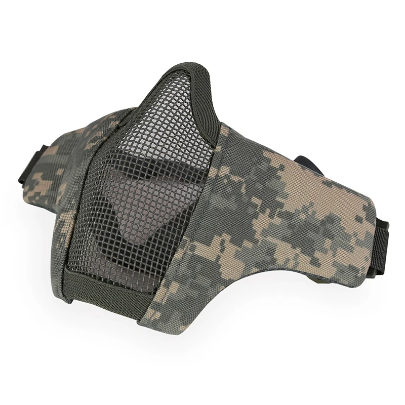Airsoft Metal Steel Mesh Half Face Mask Tactical CS Shooting Hunting Foldable Protective Military Paintball Game Masks | Спорт и