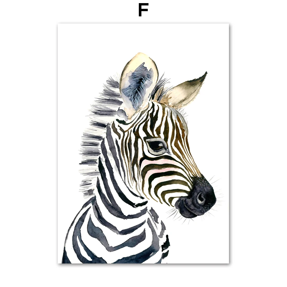 Слон Зебра лиса кролик медведь Сова Жираф настенные художественные