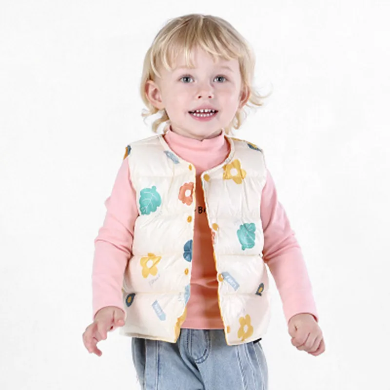 

Autumn And Winter Children's Cotton Liner Vest Outerwear Foreign-Style Boys Girls thickened Coats Baby Warm Sweetheart Vest