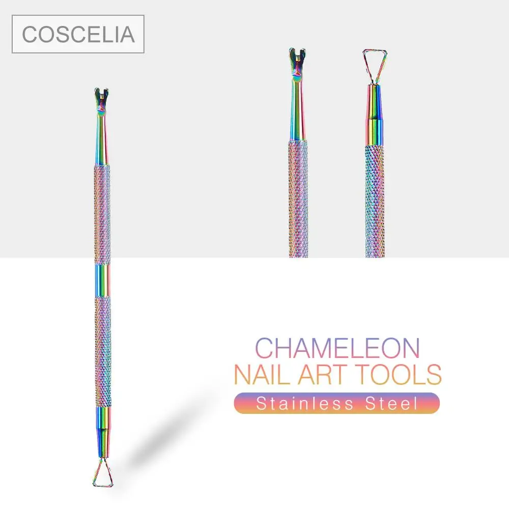 nail skin remover Нержавеющая сталь кутикулы ногтей толкатель УФ-гель для дизайна ногтей средство для снятия маникюра, педикюра уход наборы Кутикулы Толкатели инструменты - Цвет: nail skin remover