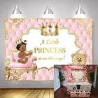 Фон для вечерние съемки в этническом стиле с изображением маленькой принцессы детского дня рождения розового и золотого цветов