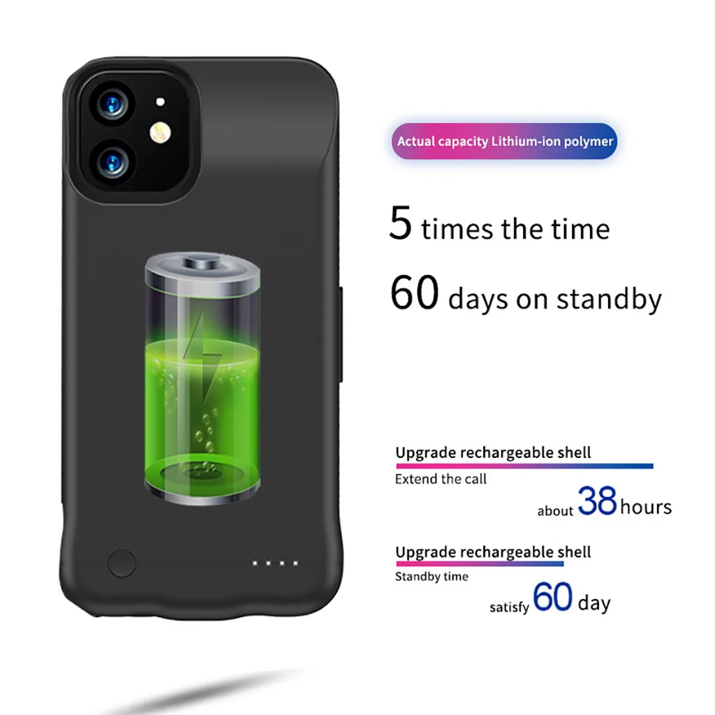 Расширенный аккумулятор 5200 мАч чехол для телефона зарядки iphone 11 6 1 дюйма/для