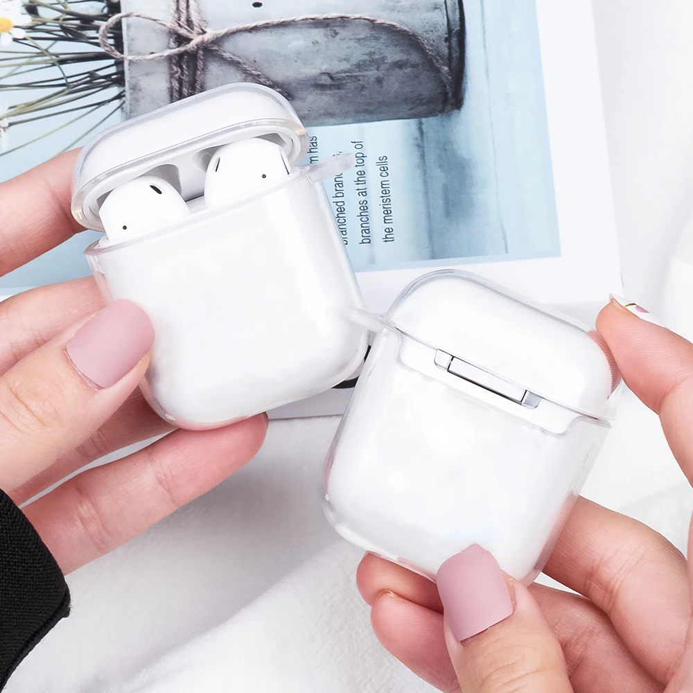 Чехол для AirPods 2 1 Air Pods мягкий ультратонкий прозрачный силиконовый чехол