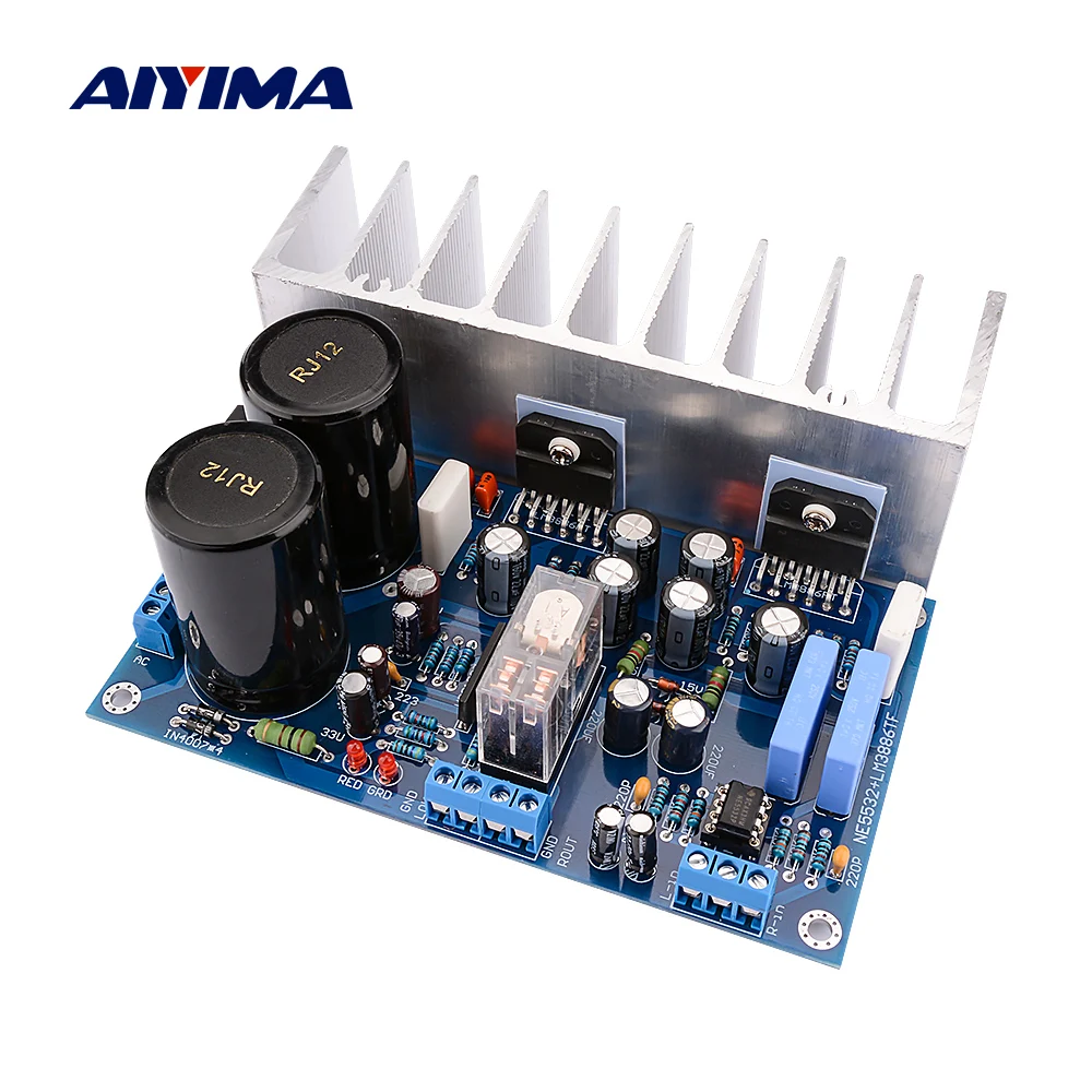 Усилитель мощности AIYIMA LM3886TF аудиоплата 68 Вт + оп-усилитель NE5532 усилитель