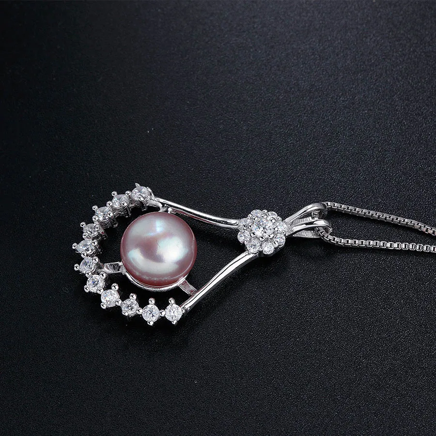 Женский кулон из серебра 925 пробы с натуральным пресноводным жемчугом|Подвески| |